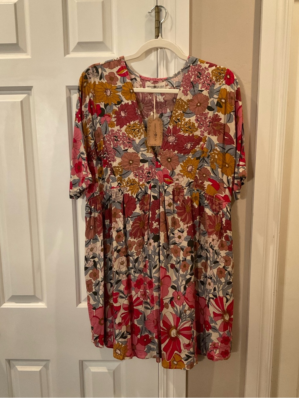 NATURAL LIFE V-Neck Mini Dress (NWT)